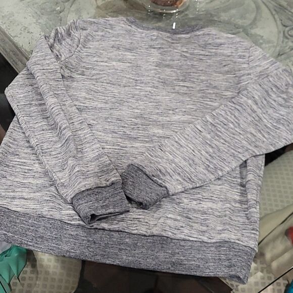 PINK Victoria Secret Gray and Neon Yellow Crewneck Sweat Shirt - Picture 5 of 6